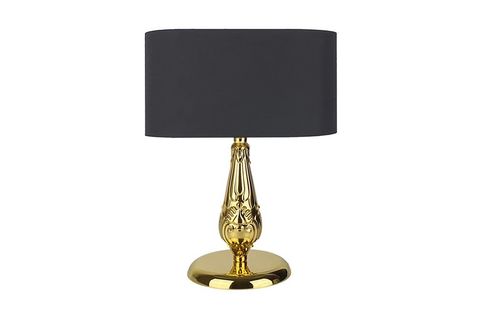 FİESTA BOX METAL AYAKLI ABAJUR MASA LAMBASI GOLD SİYAH