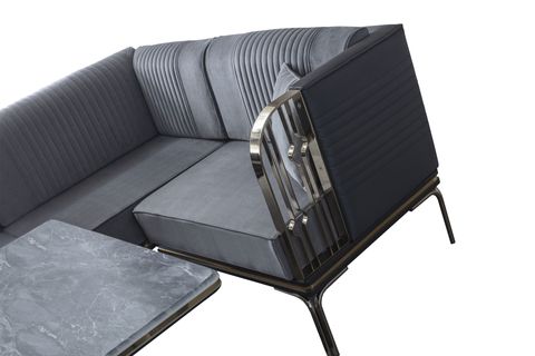 SULTAN MUTFAK MASA TAKIMI, 1 MASA 1 KÖŞE TAKIM 2 SANDALYE , GRİ