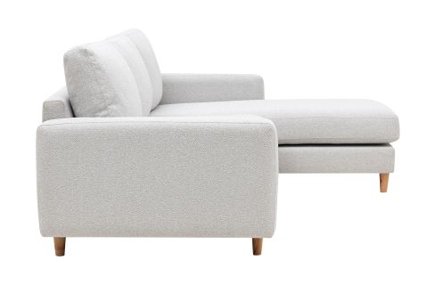 MERLİN MİNİ KÖŞE KOLTUK, NATUREL AYAK, İNCE KOL, RECYCLED KUMAŞ, AÇIK GRİ