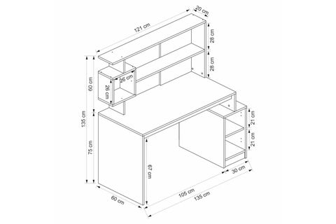 ARLENA ÇALIŞMA MASASI, BEYAZ RAHLE