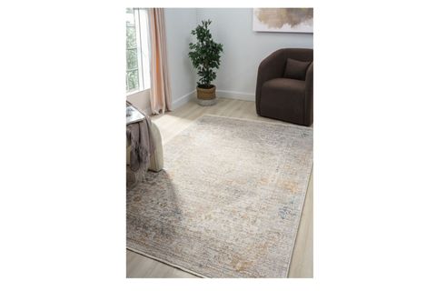 VİNTAGE ESKİTME DESENLİ DOKUMA MAKİNE HALISI, BEJ, 240X320, 10205