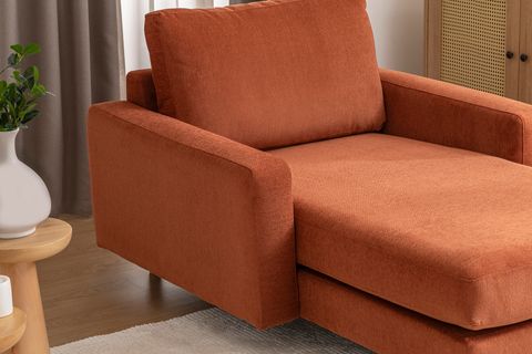 MERLİN DAYBED, İNCE KOL, NATUREL AYAK, KADİFE KUMAŞ, KİREMİT