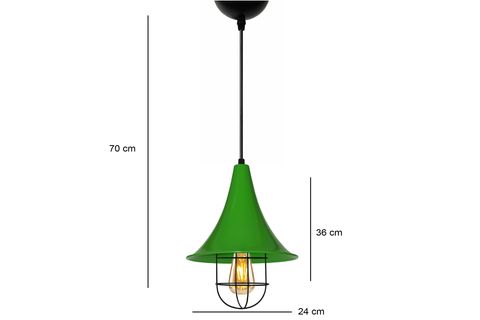 HOMİNG RETRO YEŞİL METAL TEKLİ SARKIT 24 CM