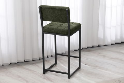 RİVA BAR MUTFAK SANDALYESİ, SİYAH AYAKLI, YEŞİL