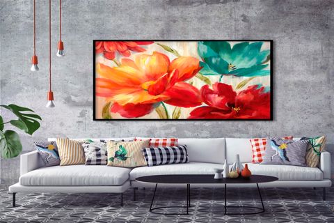 TABLOLIFE GELİNCİK ÇİÇEĞİ YAĞLI BOYA DOKULU TABLO, ÇERÇEVESİZ, 90X120