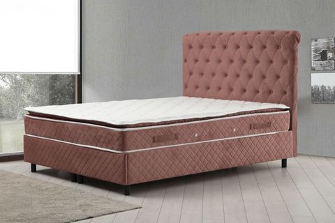 SONATA VASSİ ÇİFT KİŞİLİK BAZA+BAŞLIK+YATAK, GÜL KURUSU, 150X200
