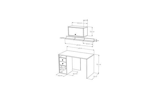 BK ÇALIŞMA MASASI, 1 KAPAK 2 ÇEKMECELİ