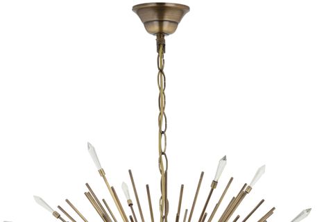 LAMPALUCE RİCCİO2 DOKUZLU TAŞLI SARKIT AVİZE 60CM,ESKİTME SARI
