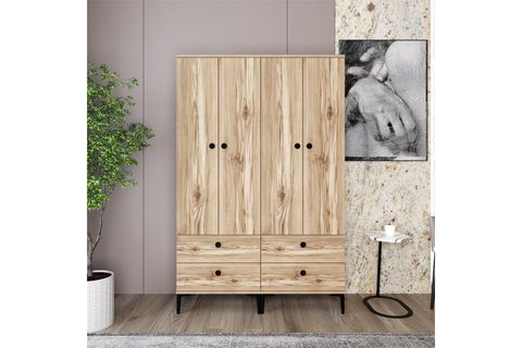 SİLVİA GARDIROP, 4 KAPAKLI 4 ÇEKMECELİ, KOBE