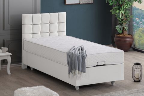 TAVİRA BAZA BAŞLIK VE YATAK SETİ, BEYAZ 140X190
