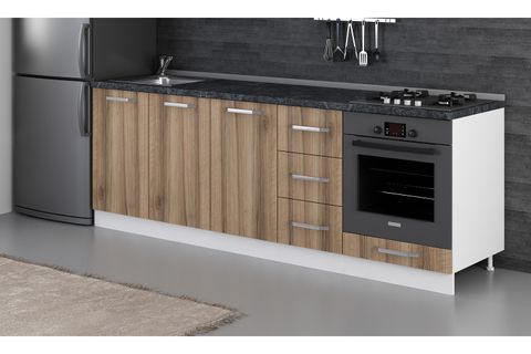 MİNAR 235 CM MUTFAK DOLABI BEYAZ DORE 235-D3-ALT MODÜL