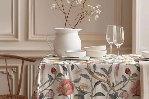 BAHAR ESİNTİSİ PAMUK MASA ÖRTÜSÜ, 100X100 CM