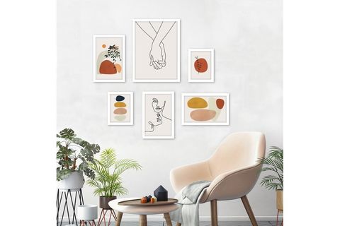 ALTILI ABSTRACT ÇERÇEVELİ POSTER PANO SETİ 2