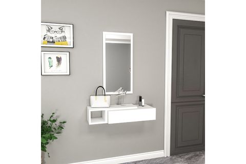 VİEN ÇEKMECELİ RAFLI AYNALI DRESUAR, BEYAZ VİEN