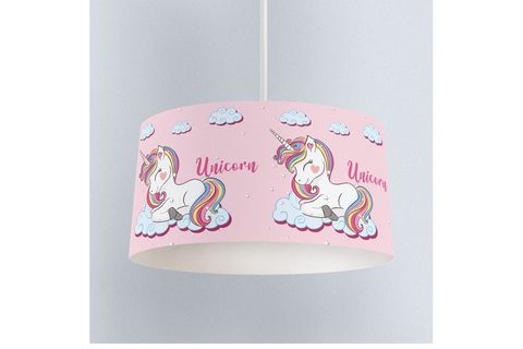 UNİCORN PEMBE DESENLİ ÇOCUK ODASI SARKIT AVİZE