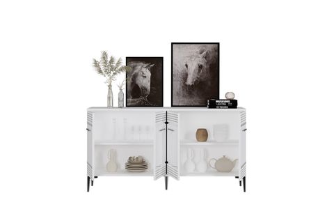 MAYA ÇOK AMAÇLI DOLAP, KONSOL, 150 CM, BEYAZ GÜMÜŞ