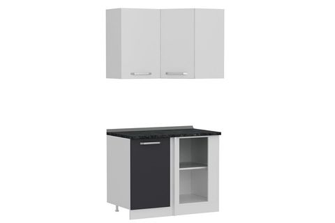 MİNAR 105CM KÖŞE MUTFAK DOLABI BEYAZ ANTRASİT K105A1