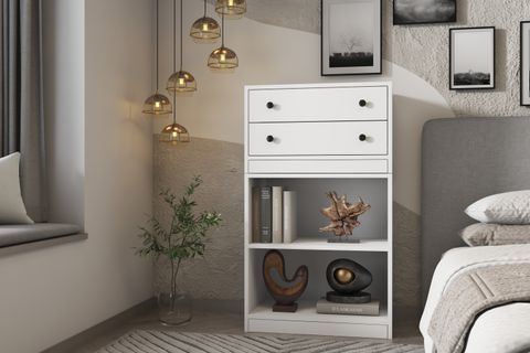 LEXUS IKİ ÇEKMECELİ RAFLI ŞİFONYER, ÇITASIZ ŞFN 1049 Ç