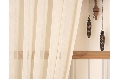 MASSARELLİ KETEN TÜL BUĞDAY RENGİ PİLESİZ 100X260