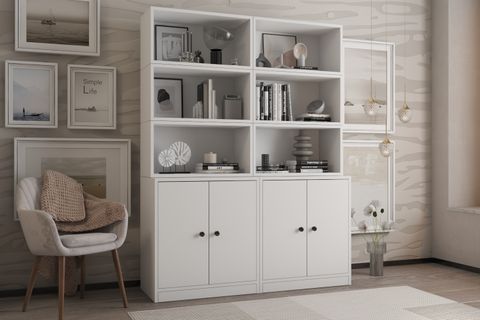 LEKSA 4 KAPAKLI RAFLI KİTAPLIK 130 CM BEYAZ KTP-1291-Ç