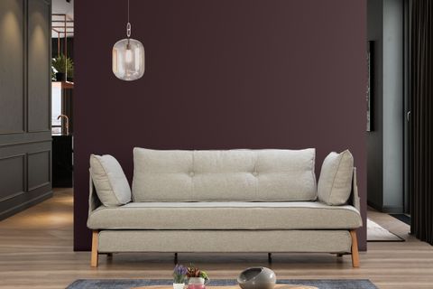 TWİN YIKANABİLİR KANEPE ÜÇLÜ YATAKLI GRİ