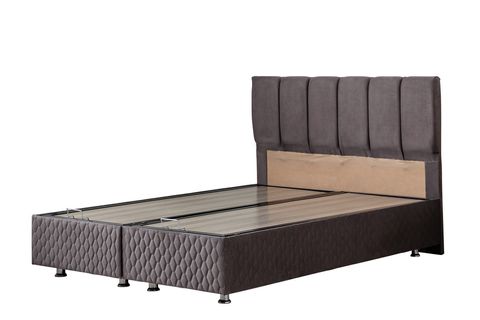 TETRA BAZA BAŞLIK VE DELUXE YATAK SETİ, ANTRASİT, 140X190