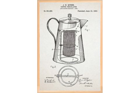 VINTAGE COFFEE TABLO SETİ, CUPS 4, 50X70