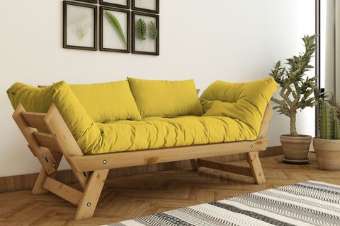 WOODESK ADALAR MASİF AHŞAP İKİLİ KANEPE, NATURAL-SARI, CPT8169-210