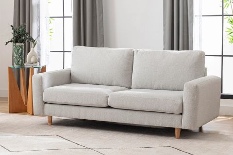 MERLİN İKİLİ KOLTUK NATUREL AYAK, İNCE KOL, RECYCLED KUMAŞ, AÇIK GRİ