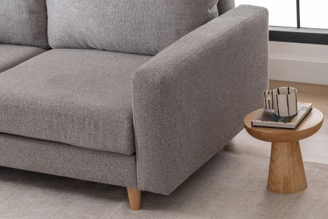 MERLİN MİNİ KÖŞE KOLTUK, NATUREL AYAK, İNCE KOL, ŞÖNİL KUMAŞ, MAVİ GRİ