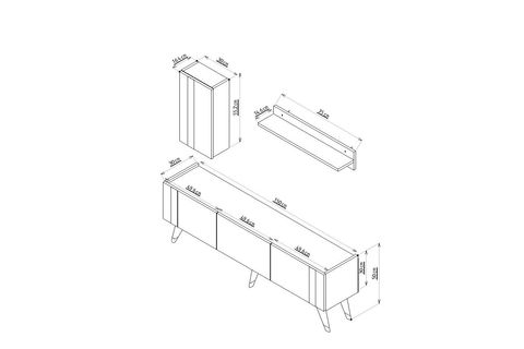 PALM TV ÜNİTESİ, CEVİZ SİYAH