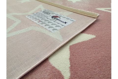 YILDIZLI KALIN ÇOCUK ODASI HALISI, PEMBE, 80X150