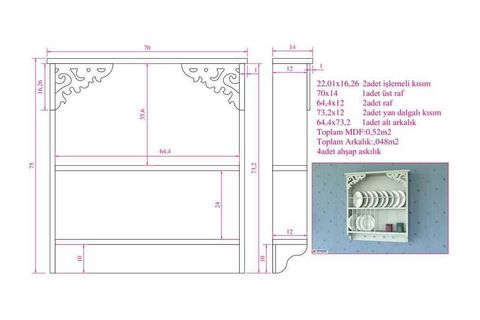 TANEM LAKE MUTFAK RAFI TEREK, BEYAZ