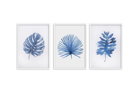 ÜÇLÜ BLUE LEAF ÇERÇEVELİ POSTER PANO SETİ 20X30