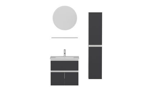 NİKA BANYO DOLABI 65CM AS2K1Ç 1YA1R ETJ BOY BEYAZ ANTRASİT