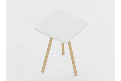 KOZİ KARE AHŞAP AYAKLI YAN SEHPA, BEYAZ