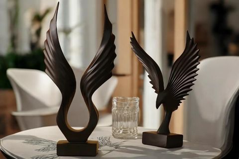 SOYUT KANAT ANKA KUŞU OBJE SET, SİYAH