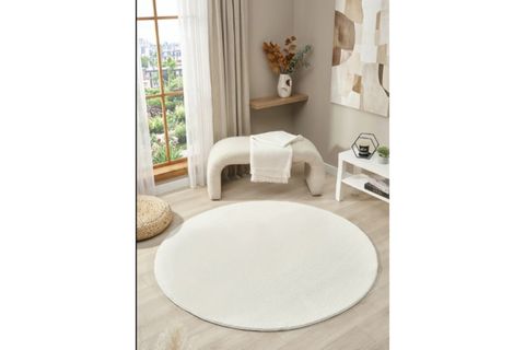 MİRA BALİ 4500 MODERN SHAGGY HALI, KREM, 120X120