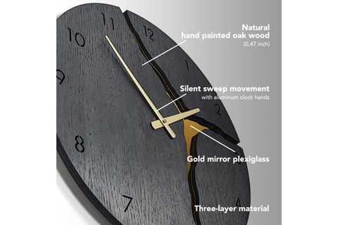 AHŞAP DUVAR SAATİ, SİYAH