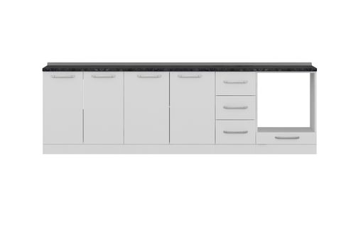 MİNAR 270 CM MUTFAK DOLABI BEYAZ 270-B6-ALT MODÜL