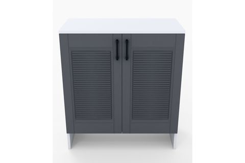 RETRO MDF MEMBRAN KAPAKLI ÇOK AMAÇLI DOLAP, ANTRASİT BEYAZ