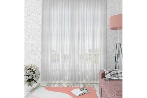 KARNAVAL KETEN DÜZ TÜL PERDE PİLESİZ BEYAZ 500X260