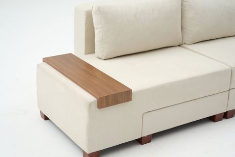 PERENNA YATAKLI ÜÇLÜ KOLTUK, ŞÖNİL, KREM