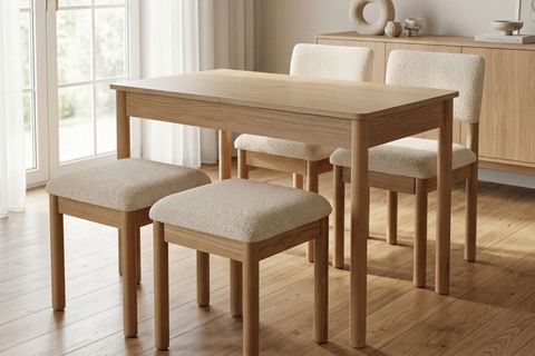 NUU AÇILIR MASA TAKIMI,İKİ TABURE, SIRTLI SIRTSIZ BENCH