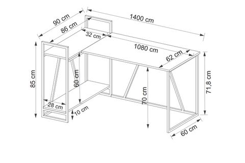 LİSSA KÖŞE ÇALIŞMA MASASI, SAFİR MEŞE BEYAZ
