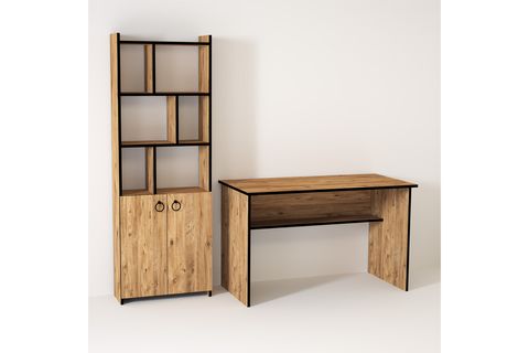 KALENDER DEKOR ELLEN MAYRA BİLGİSAYAR VE ÇALIŞMA MASASI TAKIMI, CEVİZ, 120 CM, ELM04