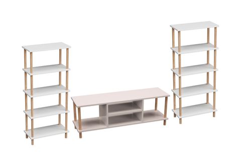 İNTERGO TV ÜNİTESİ 2 KİTAPLIKLI, BEYAZ