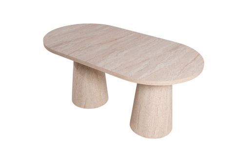 LİNG TRAVERTEN BASKI MDF YEMEK MASASI