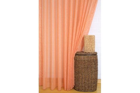 MASSARELLİ KETEN TÜL PORTAKAL RENGİ PİLESİZ 100X260