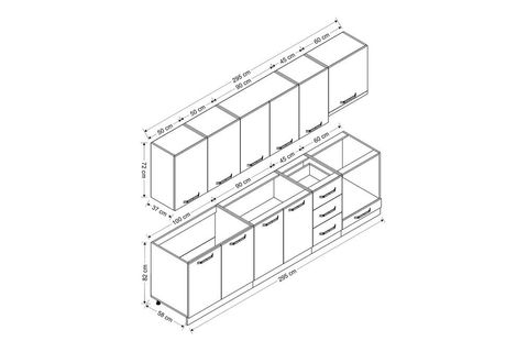 MİNAR FELİX 295 CM MUTFAK DOLABI BEYAZ 295-B5
